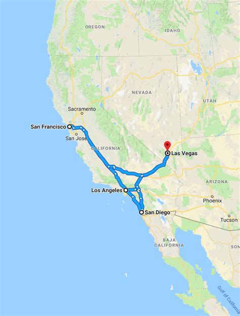 california to las vegas distance.